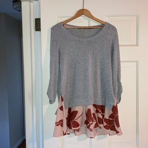 Anthropologie Gray Sweater Blouse
